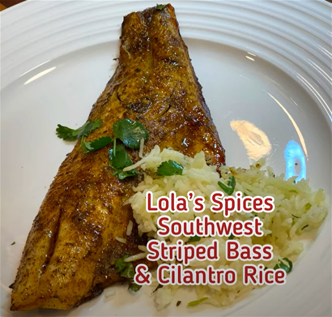 Image of Southwest Striped Bass with Cilantro Rice
