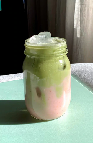 Image of Vegan Strawberry Milk Matcha Latte