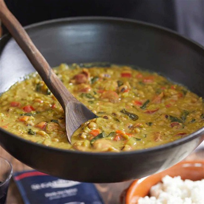 Image of Pork Gumbo with Black Eyed Peas and Greens Recipe