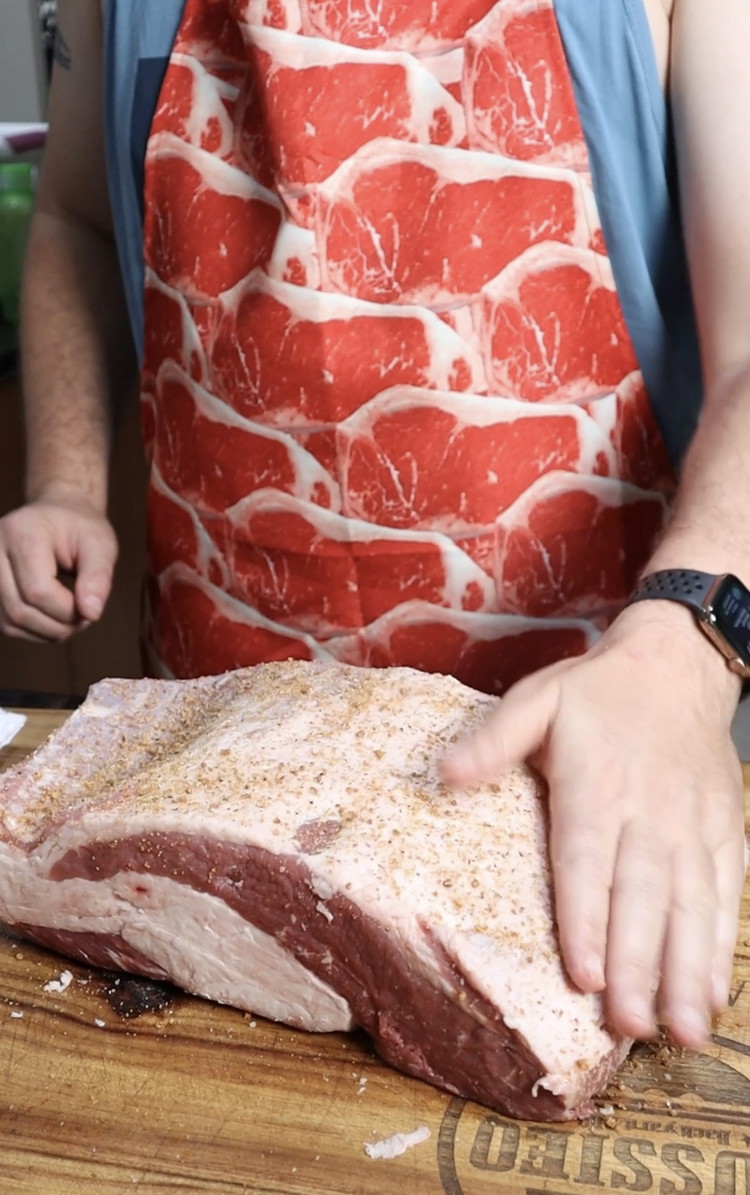 Image of SEASON: Apply an even coat of Macon' Bacon to your beef (approx 7 tsp per kg). Remember if you are going to eat all sides, season all sides. 