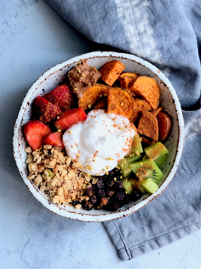 Image of Rainbow Sweet Potato Breakfast Bowl