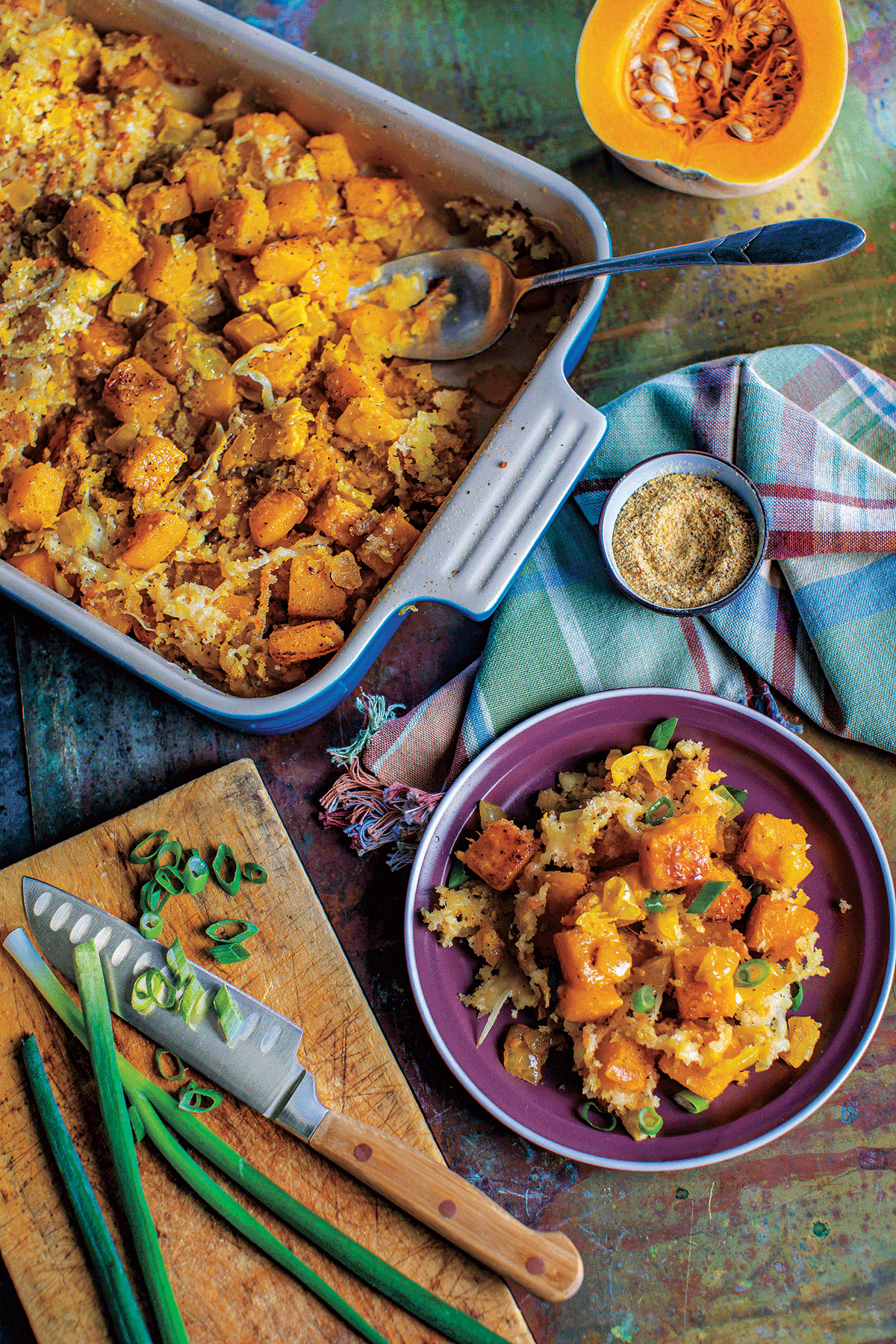 Mustardy Caramelized Onion & Butternut Squash Gratin
