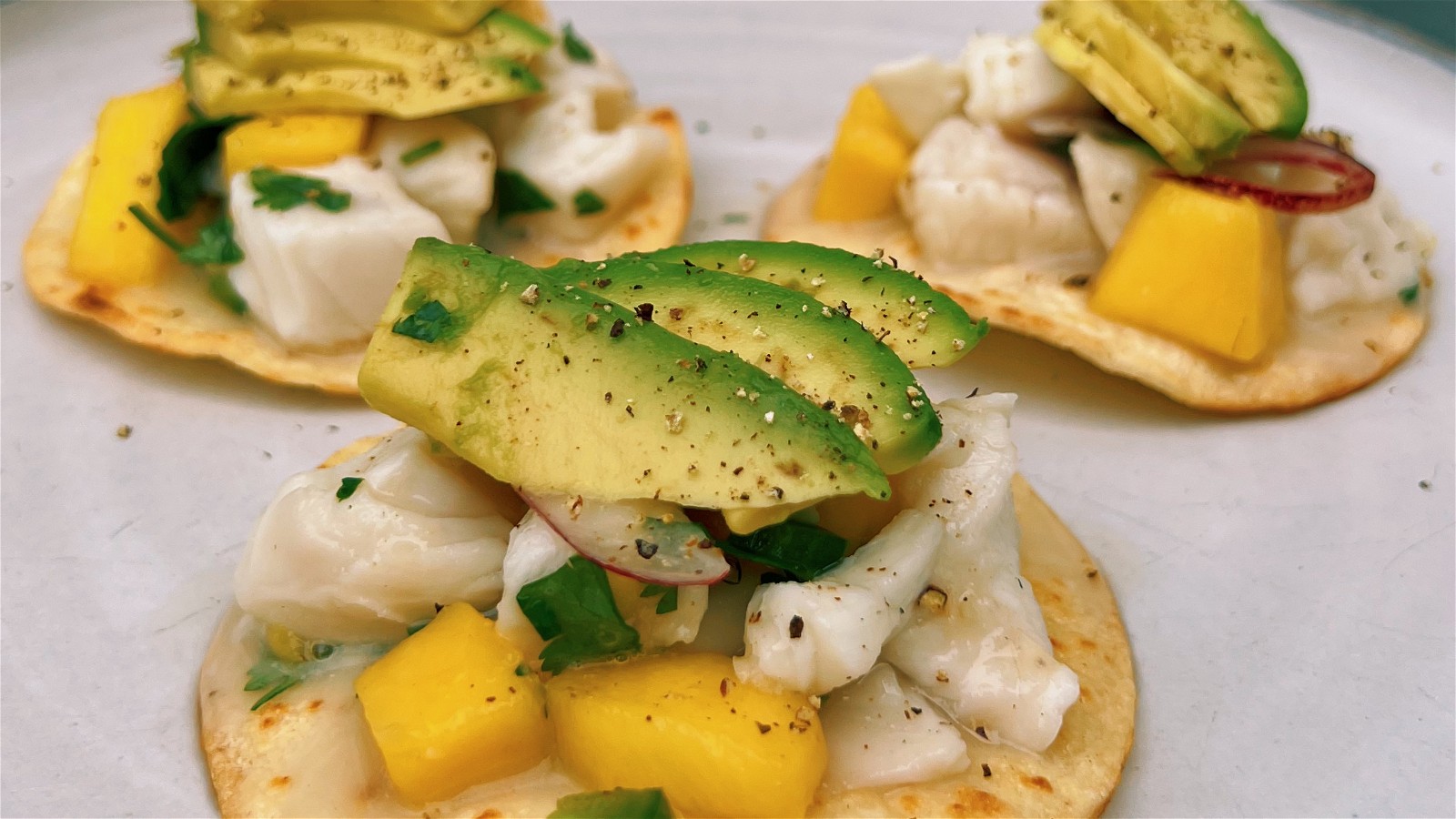 Image of Mango Halibut Ceviche Tostadas