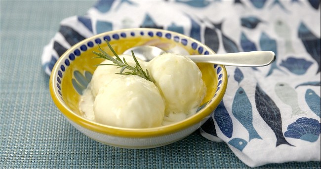 Image of Mascarpone Sorbetto with Rosemary Honey