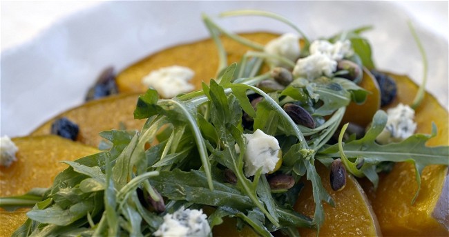 Image of Roasted Squash with Cherries and Pistachio