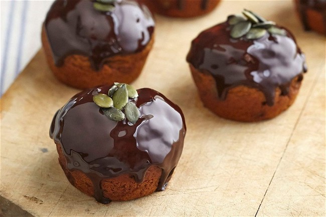 Image of Pumpkin Ginger-Chocolate Muffins