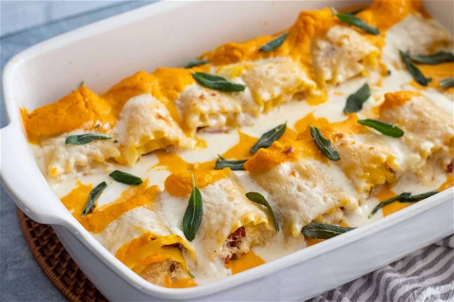 Image of Creamy Pumpkin Lasagna Rolls
