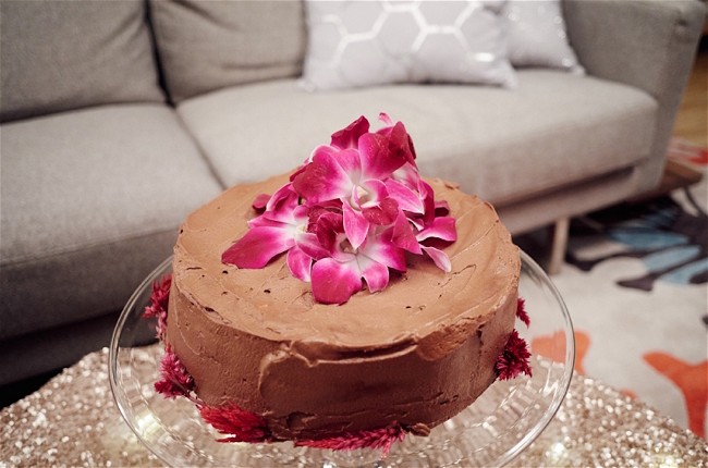 Image of Angel Food Cake with Chocolate Hazelnut Frosting