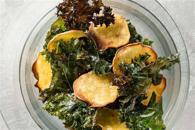 Image of Baked Kale and Sweet Potato Chips