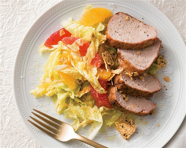 Image of Sliced Pork Tenderloin with Citrus Slaw