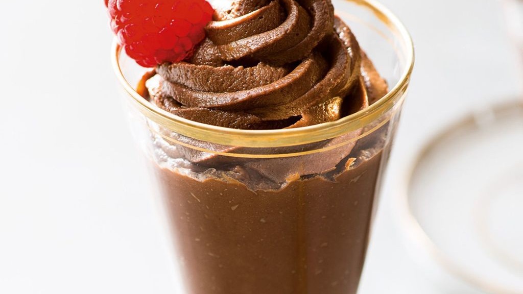 Avocado-Chocolate Mousse with Raspberries-image