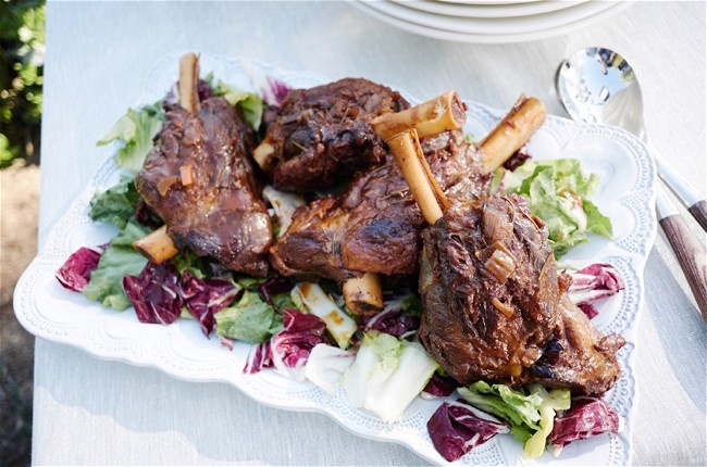 Image of Lamb Shanks with Escarole and Radicchio