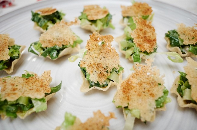 Image of Caesar Salad Taco Bites