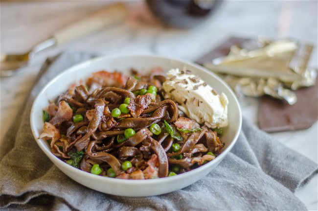 Image of Chocolate Fettuccine with Pancetta