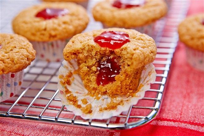 Image of Mini Almond Butter and Strawberry Muffins