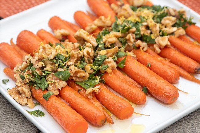 Image of Smokey Candied Carrots with Walnut Gremolata