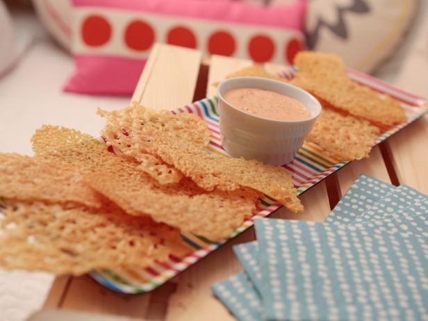 Image of Parmesan Crisp with Pink Sauce