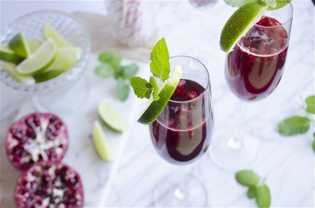 Image of Virgin Pomegranate and Cranberry Bellinis