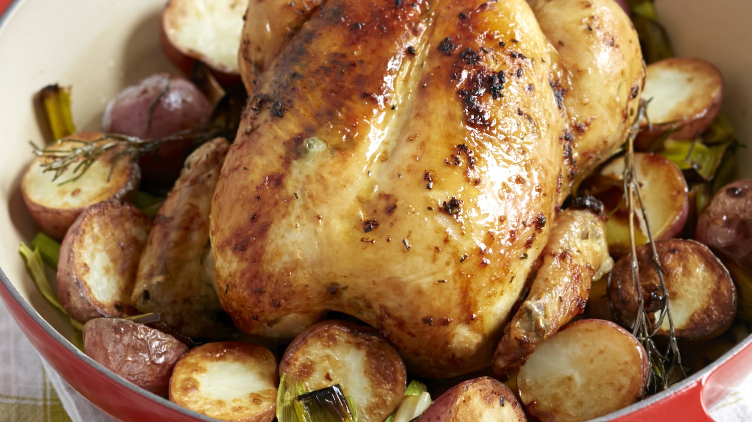 Whole Roasted Chicken with Potatoes and Leeks Recipe – Giadzy