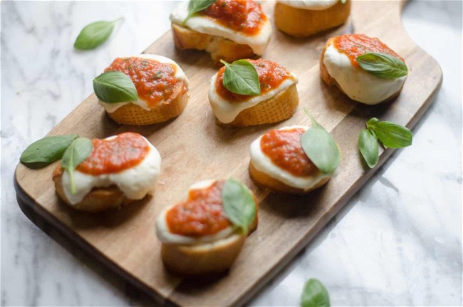 Image of Tomato, Mozzarella and Basil Bruschetta