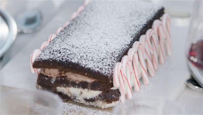 Image of Black and White Brownie Ice Cream Cake