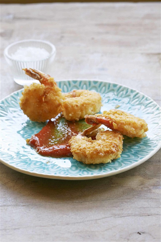 Image of Saltine Crusted Shrimp with Curry Ketchup