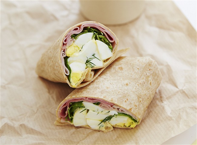 Image of Greens, Eggs, and Ham Wrap