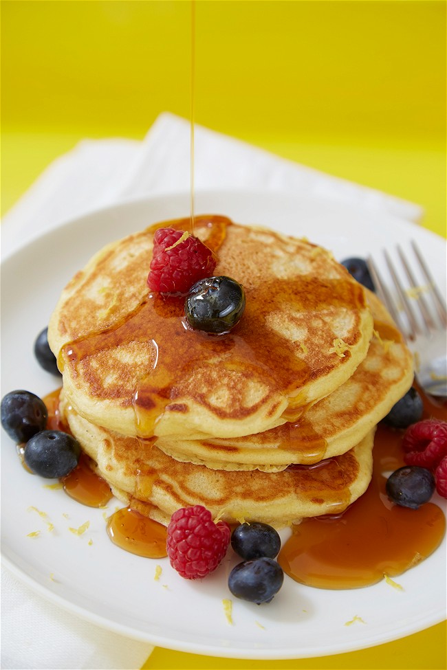 Image of Fluffy Lemon Buttermilk Pancakes