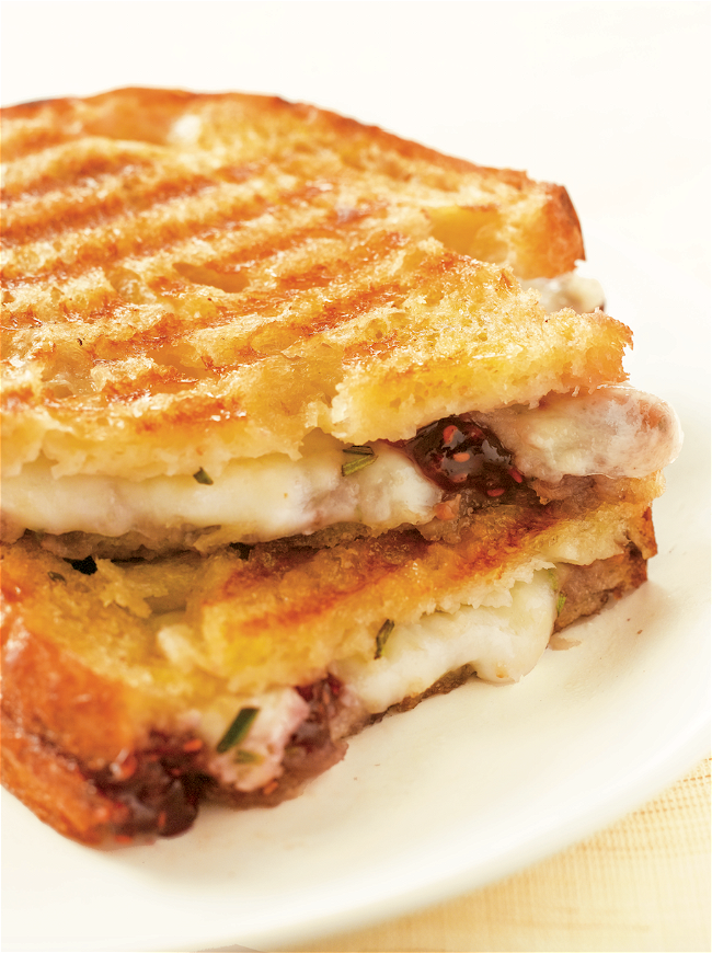 Image of Mozzarella, Raspberry, and Brown Sugar Panini