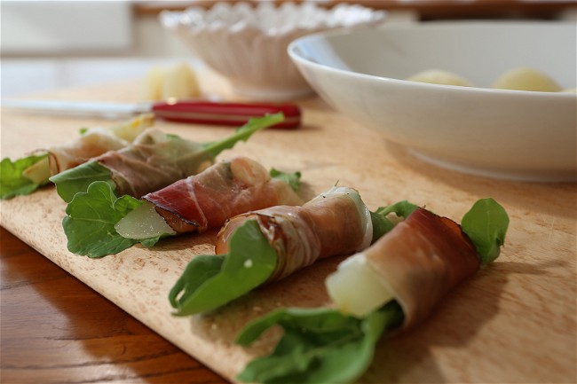 Image of Grappa-Poached Pears with Speck