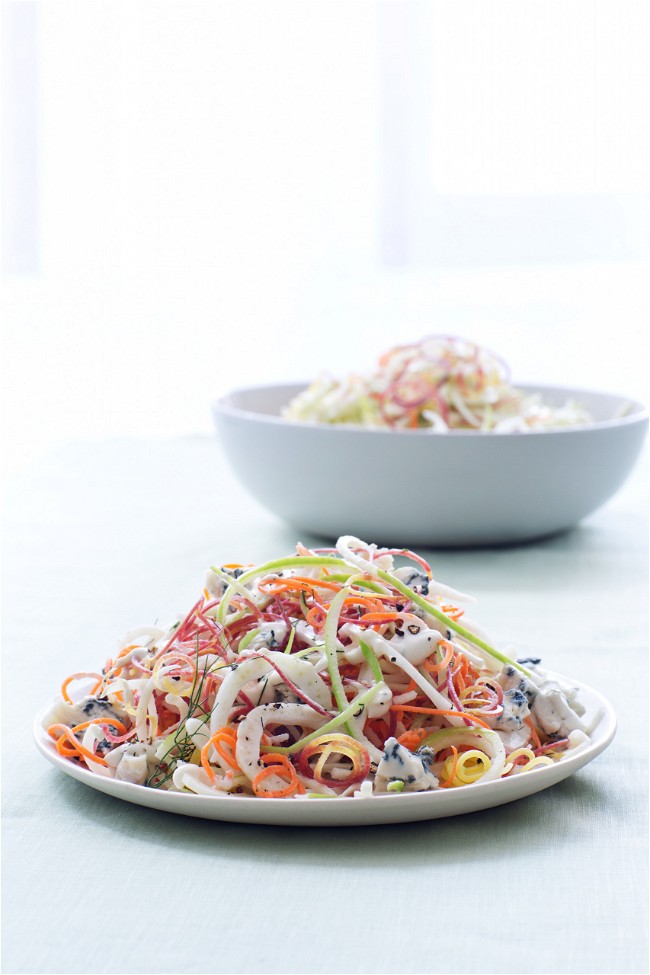Image of Raw Apple, Fennel, and Carrot Spiralized Salad