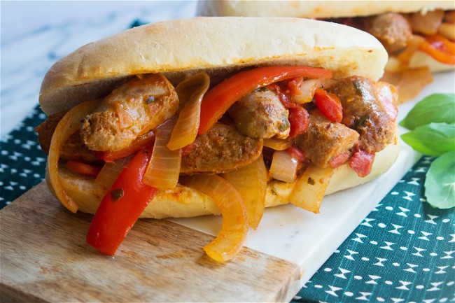 Image of Sausage, Peppers and Onions Sandwich