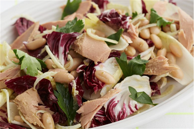 Image of Tuna, White Bean, and Bitter Greens Salad