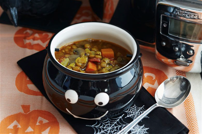 Image of Slow Cooker Lentil, Kale, and Mushroom Soup