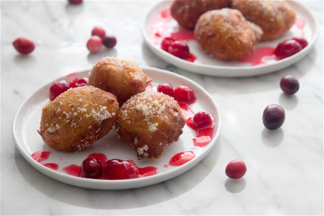 Image of Cranberry Zeppole with Ginger Syrup