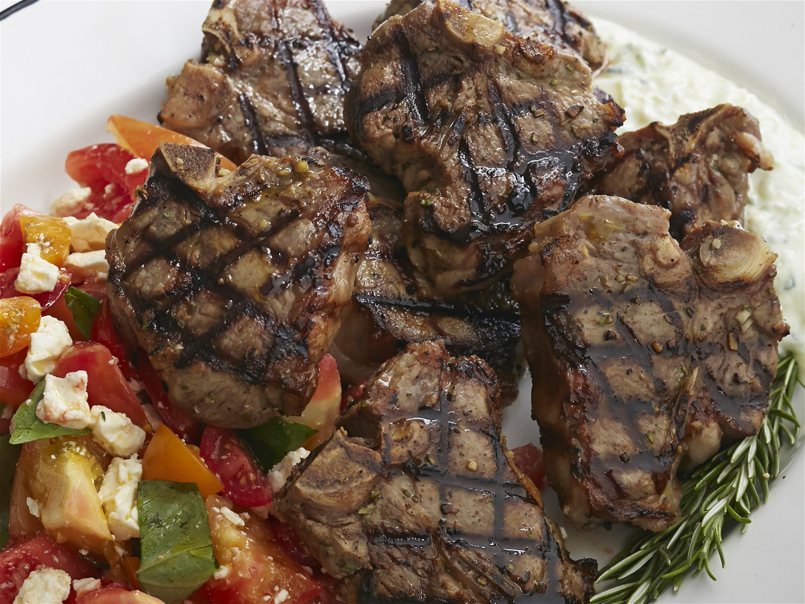 Triple Mustard Grilled Lamb Chops with Fresh Tomato Salad — The Daley Plate