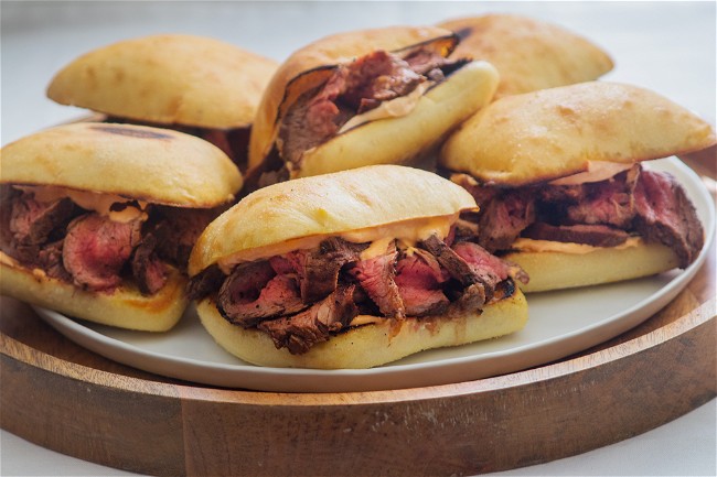 Image of Cocoa Rubbed Flank Steak Sandwiches