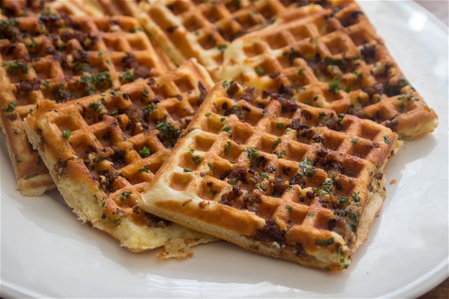 Image of Sausage and Parmesan Waffles