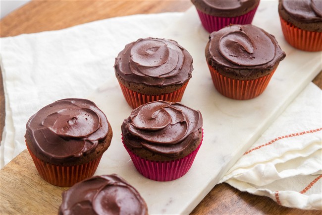 Image of Triple Chocolate Mascarpone Cupcakes