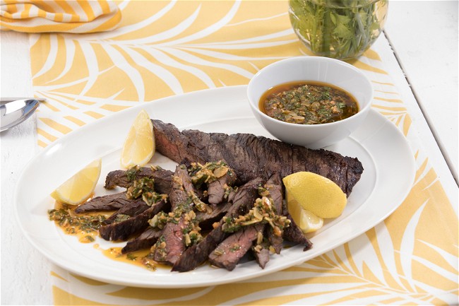 Image of Grilled Skirt Steak and Herb Vinaigrette