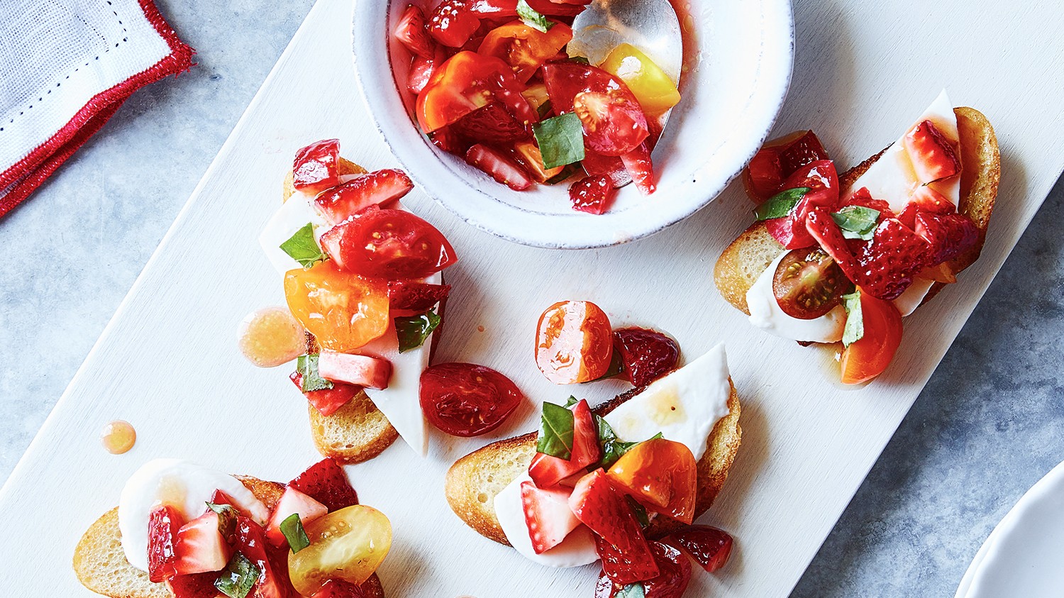Mozzarella and Strawberry Bruschetta-image