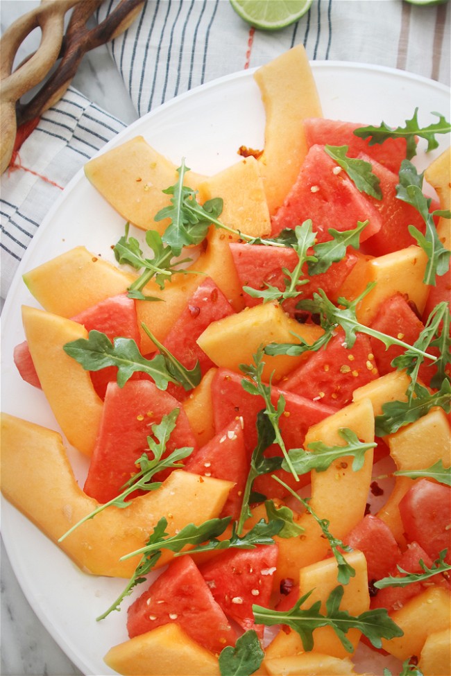 Image of Zesty Melon Salad with Arugula
