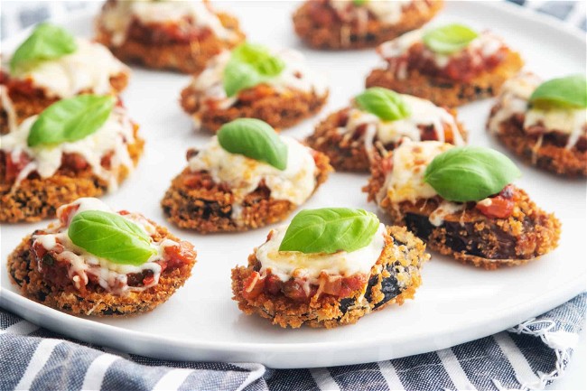 Image of Mini Eggplant Parmesan Stacks