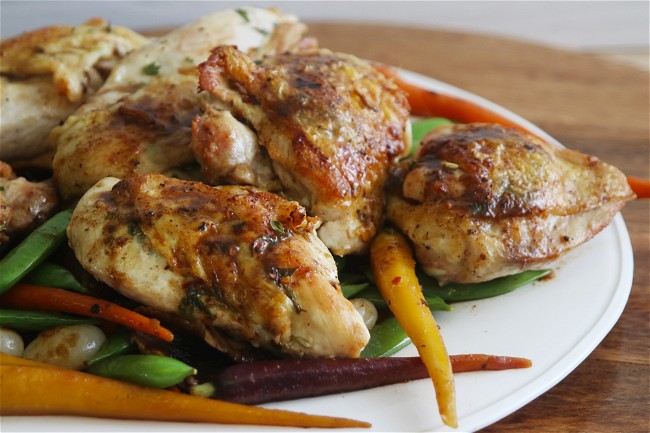 Image of Herb Crusted Chicken and Spring Vegetables
