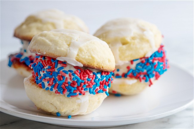 Image of 4th of July Lemon Ricotta Cookie Sandwiches