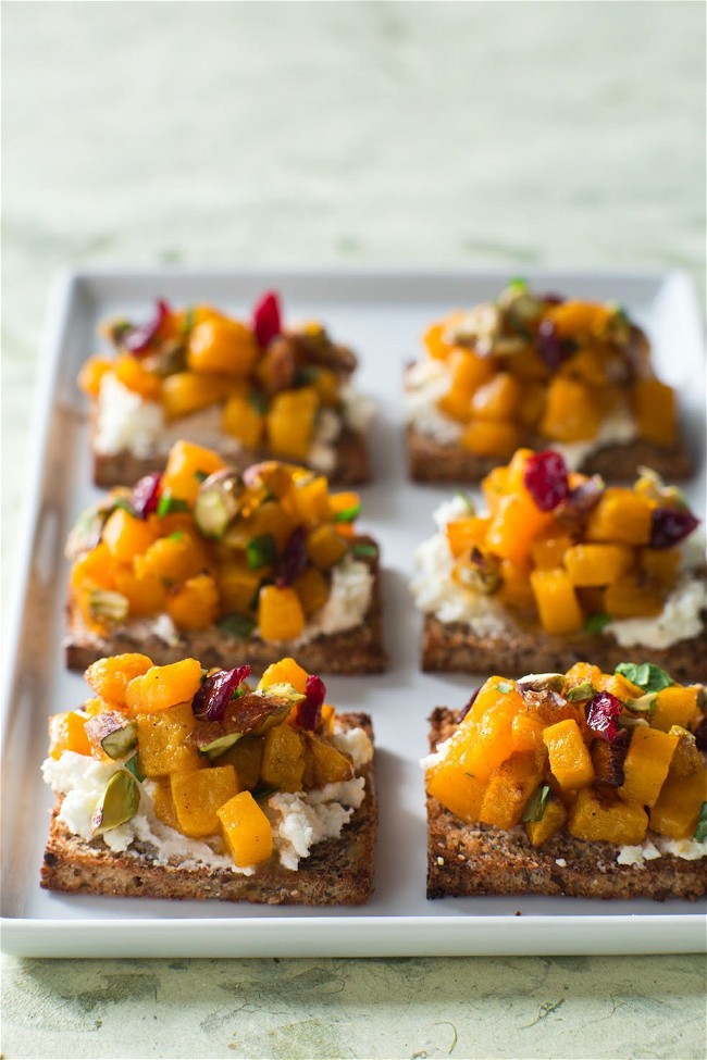 Image of Butternut Squash and Goat Cheese Tartines