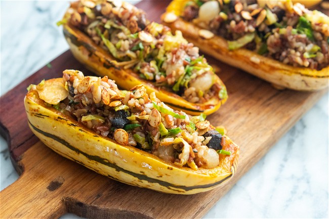 Image of Giada's Wild Rice Stuffing in Squash Boats
