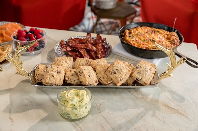 Image of Bacon Cranberry Scones with Citrus Basil Butter