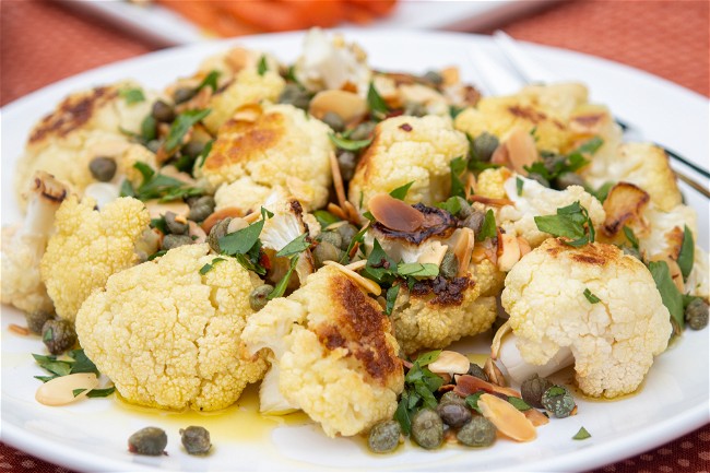 Image of Roasted Cauliflower with Capers and Almonds