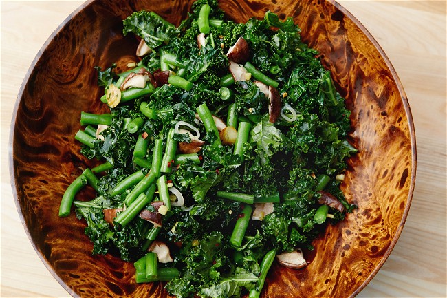 Image of Spicy Sesame Green Beans and Kale
